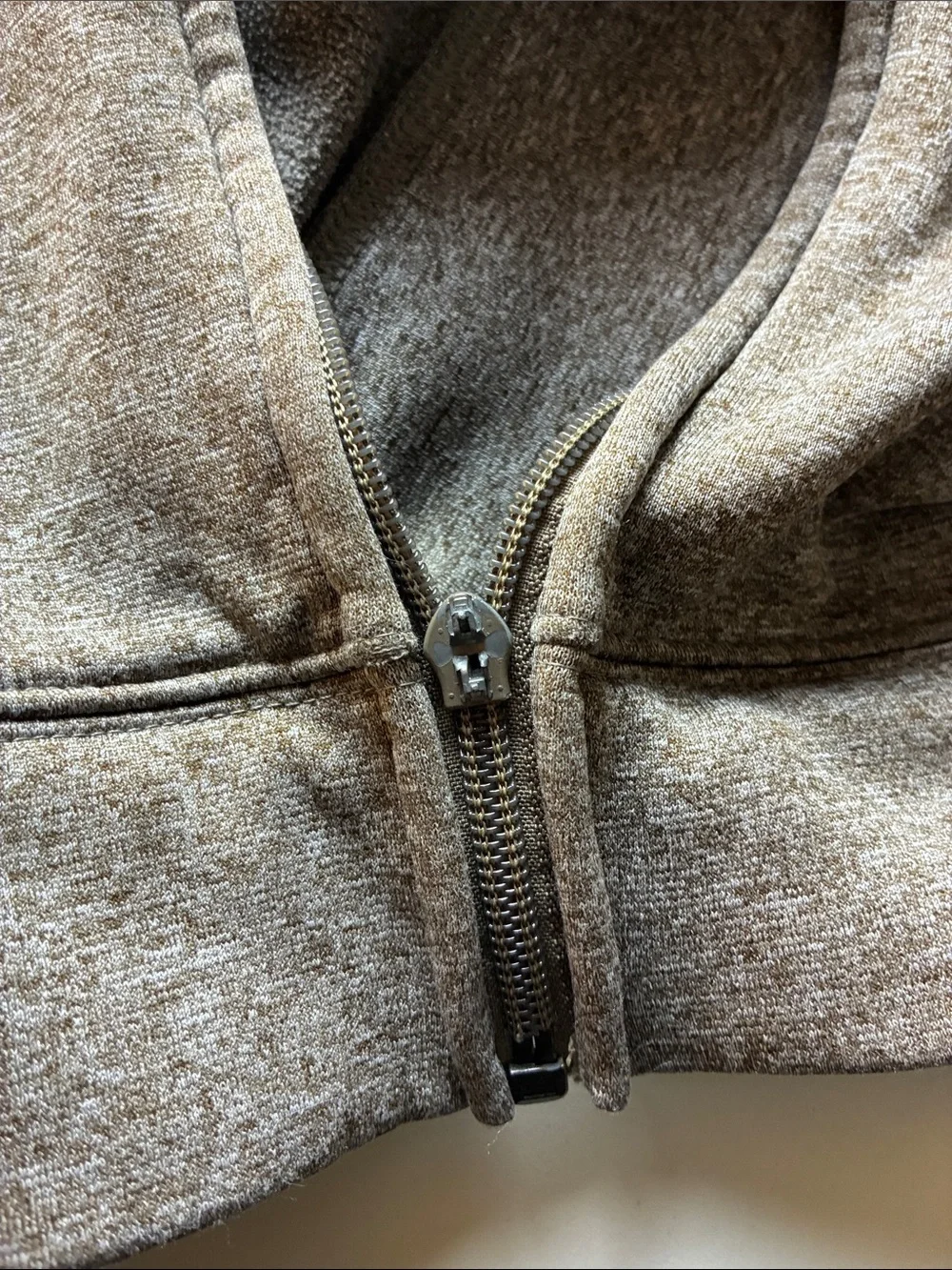 The North Face Heathered Light Brown Zip-Up Hoodie